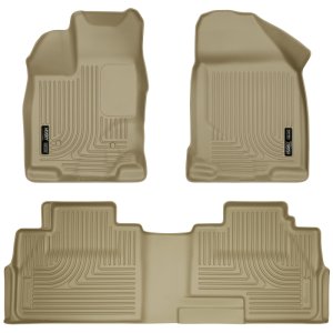 Lincoln MKX Floor Liners - Front & 2nd Seat - Husky Liners - WeatherBeater - Tan - `07-`13